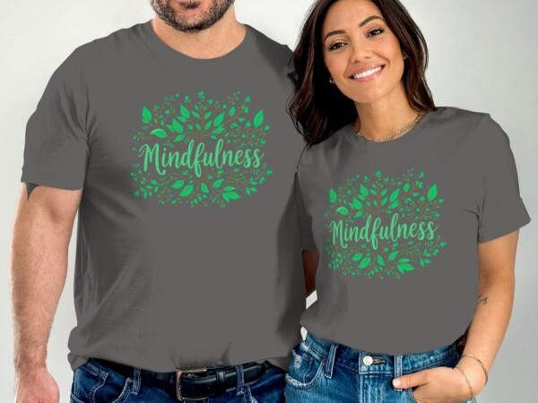 Mindfulness Inspired Leafy Design Graphic T-Shirts - Image 5