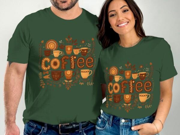 Charming Coffee Lover Design Trendy Graphic T-Shirts - Image 4