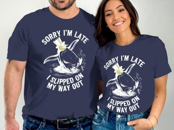 Sorry I'm Late I Slipped On My Way Out Penguin T-Shirt, Funny Graphic Tee, Humorous Saying Shirt, Cute Penguin Top, Unique Gift - Image 9