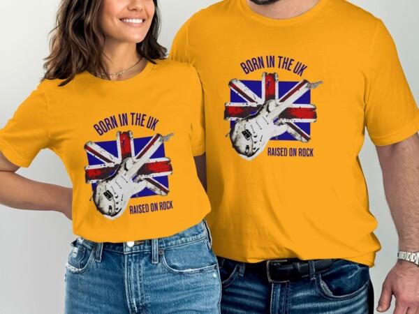 Vintage Guitar British Flag T-Shirt, Music Lover Rock Band Tee, Retro Style Graphic T-Shirt, Gift for Musicians, Guitarist Shirt - Image 2