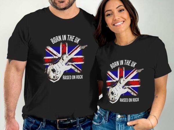 Vintage Guitar British Flag T-Shirt, Music Lover Rock Band Tee, Retro Style Graphic T-Shirt, Gift for Musicians, Guitarist Shirt - Image 8