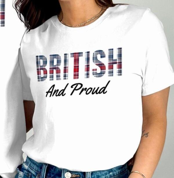 British Plaid T Shirt, Patriotic Plaid Tee, UK Pride Shirt, British Themed Top, Plaid Styled Shirt, Casual Wear, Unique Graphic Tee