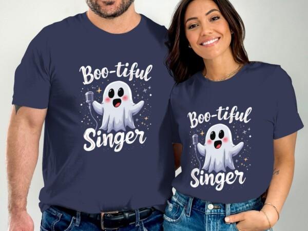 Boo-tiful Singer Ghost T-Shirt, Cute Ghost Singing Tee, Fun T-shirt for Music Lovers - Image 2