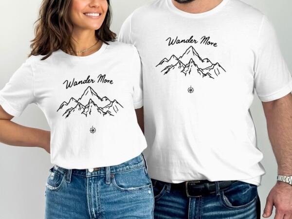 Wander More T-Shirt, Mountain Adventure Tee, Compass Graphic Shirt, Outdoor Hiking Apparel, Nature Lover Gift, Unisex Casual Wear - Image 8