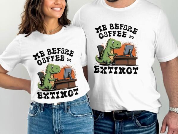 Funny Dinosaur T-Shirt, Cartoon T-Rex at Computer, Geeky Gift for Programmers, Cute Dino Graphic Tee for Kids and Adults - Image 8