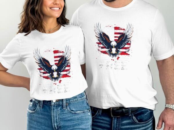 Patriotic Eagle T-Shirt, American Flag Design, Land of the Free Graphic Tee, USA Freedom Shirt, Fourth of July Outfit, Independence Day Top - Image 8