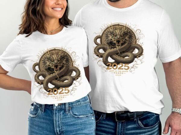 Year of the Snake 2025 T-Shirt, Chinese Zodiac Dragon Design Tee, Unique Anime Style Shirt, Japanese Mythical Creature Top - Image 8