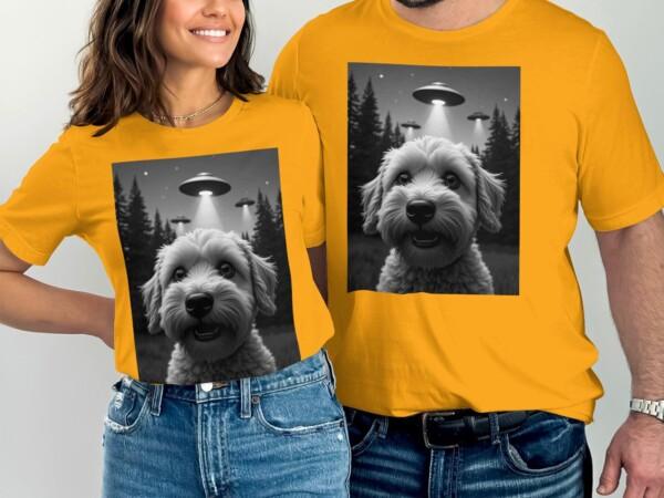 Funny Alien UFO Dog T-Shirt, Cute Alien Dog Graphic Tee, Funny Dog Lovers Shirt, UFO Abduction Dog Tee, Dog Alien Design T-Shirt - Image 6