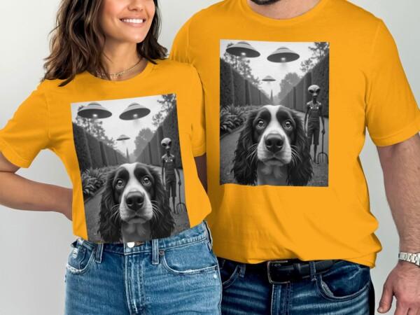 UFO Alien Abduction Dog T-Shirt, Funny Alien Dog Shirt, Space UFO Dog Humor Tee, Alien Invasion Graphic Tee, Unisex Casual Top - Image 6