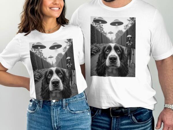 UFO Alien Abduction Dog T-Shirt, Funny Alien Dog Shirt, Space UFO Dog Humor Tee, Alien Invasion Graphic Tee, Unisex Casual Top - Image 8