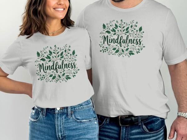 Mindfulness Inspired Leafy Design Graphic T-Shirts - Image 7