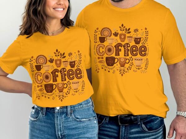 Charming Coffee Lover Design Trendy Graphic T-Shirts - Image 6