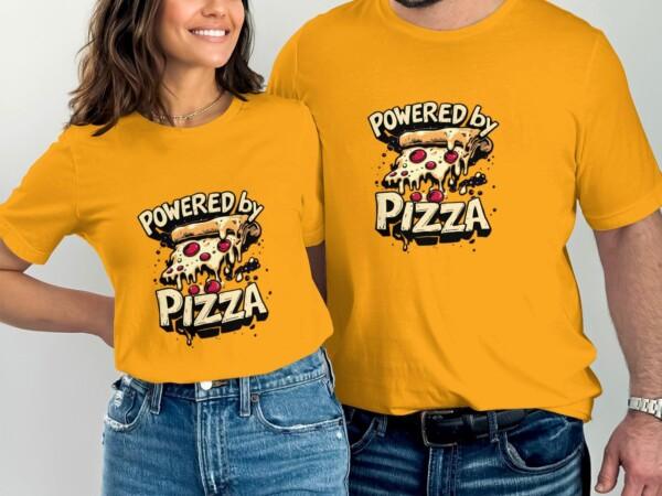 Powered by Pizza Graphic T-Shirt, Funny Foodie Shirt, Pizza Lover Gift, Trendy Casual Tee, Cool Graphic Tee, Unisex T-Shirt, Pizza Shirt - Image 6