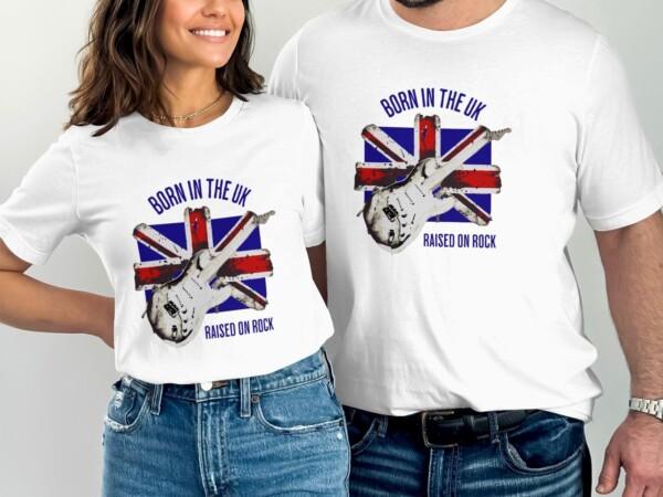 Vintage Guitar British Flag T-Shirt, Music Lover Rock Band Tee, Retro Style Graphic T-Shirt, Gift for Musicians, Guitarist Shirt - Image 3