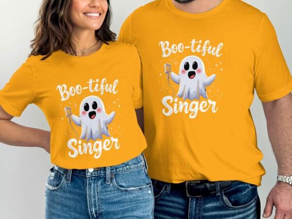 Boo-tiful Singer Ghost T-Shirt, Cute Ghost Singing Tee, Fun T-shirt for Music Lovers - Image 6