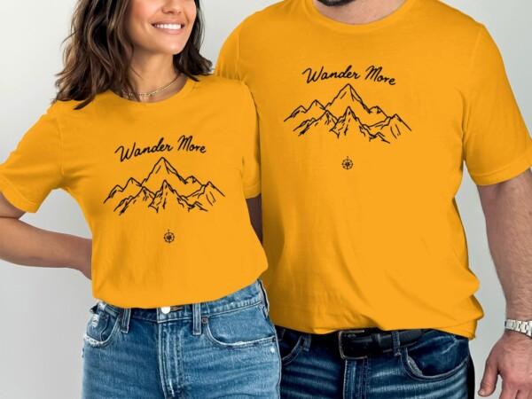 Wander More T-Shirt, Mountain Adventure Tee, Compass Graphic Shirt, Outdoor Hiking Apparel, Nature Lover Gift, Unisex Casual Wear - Image 6