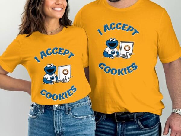 I Accept Cookies T-Shirt, Funny Graphic Tee for Cookie Lovers, Cute Cookie Monster Shirt, Humorous Geek Gift, Fun Casual Wear - Image 6