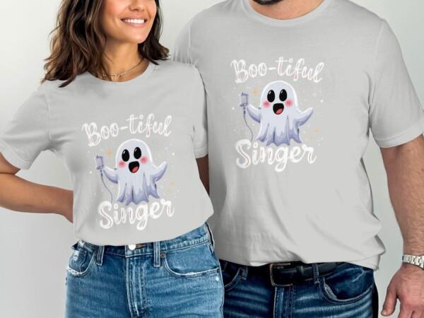 Boo-tiful Singer Ghost T-Shirt, Cute Ghost Singing Tee, Fun T-shirt for Music Lovers - Image 7