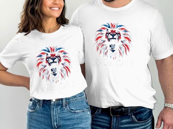 Lion Graphic T-Shirt, Roaring Lion Tee, Stunning Lion Design Shirt, Patriotic Lion Art, Eye-Catching Lion Print T-Shirt - Image 8