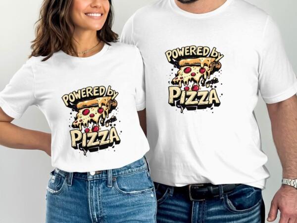 Powered by Pizza Graphic T-Shirt, Funny Foodie Shirt, Pizza Lover Gift, Trendy Casual Tee, Cool Graphic Tee, Unisex T-Shirt, Pizza Shirt - Image 8