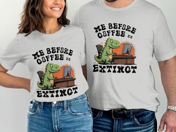 Funny Dinosaur T-Shirt, Cartoon T-Rex at Computer, Geeky Gift for Programmers, Cute Dino Graphic Tee for Kids and Adults - Image 7