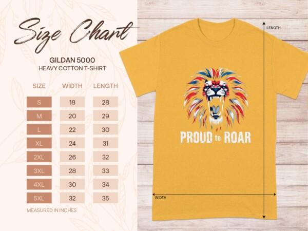 Lion Graphic T-Shirt, Roaring Lion Tee, Stunning Lion Design Shirt, Patriotic Lion Art, Eye-Catching Lion Print T-Shirt - Image 9