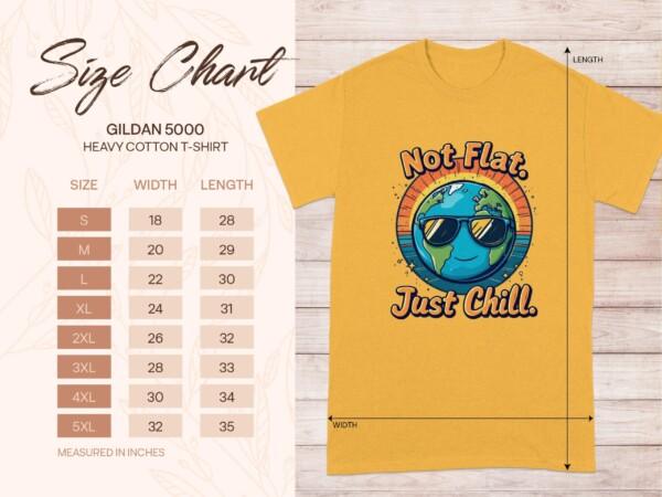 Cool Earth Design T-Shirt, Not Flat Just Chill, Earth Lover Tee, Fun Graphic Tee Shirt, Casual Wear, Unique Earth Day T-Shirt - Image 9