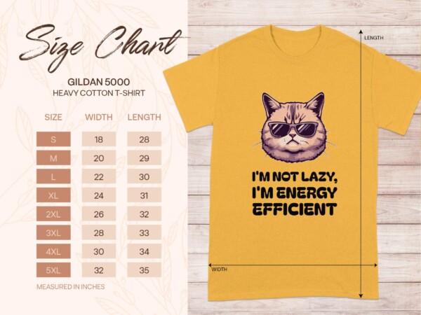 Funny Cat Shirt, Cool Cat with Sunglasses T-Shirt, I'm Not Lazy, I'm Energy Efficient Cat Tee, Cute Cat Humorous Shirt - Image 9