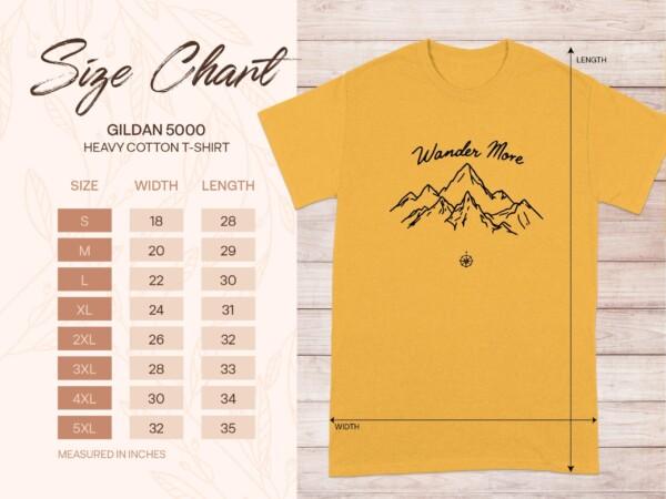 Wander More T-Shirt, Mountain Adventure Tee, Compass Graphic Shirt, Outdoor Hiking Apparel, Nature Lover Gift, Unisex Casual Wear - Image 9