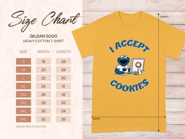 I Accept Cookies T-Shirt, Funny Graphic Tee for Cookie Lovers, Cute Cookie Monster Shirt, Humorous Geek Gift, Fun Casual Wear - Image 9