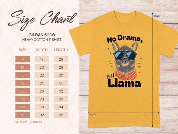 Funny Llama T-Shirt, No Drama Just Llama Graphic Tee, Cute Llama Gift, Humor T-Shirt, Llama Lover Shirt, Cool Sunglasses Llama Tshirt - Image 9