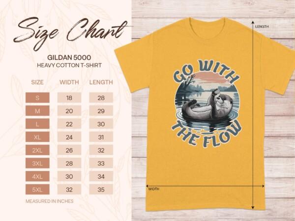 Otter T-Shirt, Go with the Flow Shirt, Cute Otter Tee, Animal Lovers Gift, Nature Inspired Clothing, Wildlife Graphic Tee, Relaxed Fit Top - Image 9