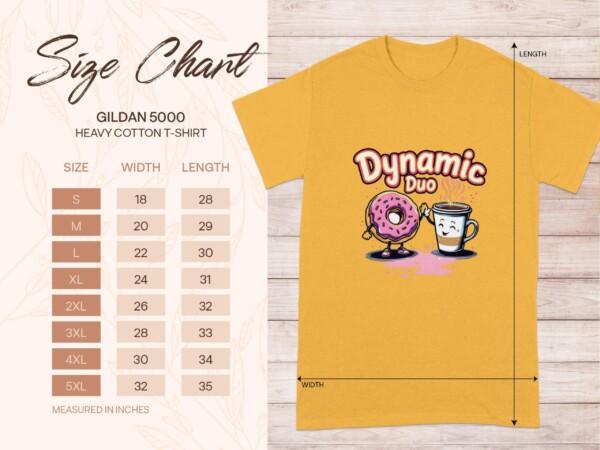 Fun Dynamic Duo Coffee and Donut T-Shirt, Cute Breakfast Pair Graphic Tee, Whimsical Food Friends Shirt, Unique Gift for Coffee Lovers - Image 9