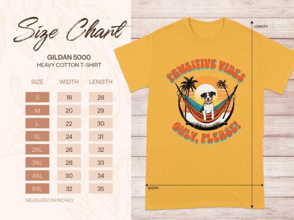Pawsitive Vibes Only Please T Shirt Cute Dog in Hammock Graphic Tee Sunset Design Casual Unisex Shirt Funny Pet Lover Gift - Image 9