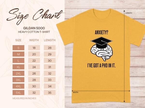 Funny Brain T-Shirt, Anxiety PhD T-Shirt, Humorous Quote Tee, Joke T-Shirt, Anxiety Graduate Shirt, PHD in Anxiety Tee - Image 9