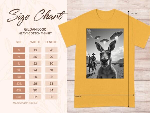 Funny Alien Abduction Kangaroo T-Shirt, Cowboy UFO Encounter Tee, Quirky Graphic Tee, Unique Cool T-Shirts, Comfy Casual Wear - Image 9