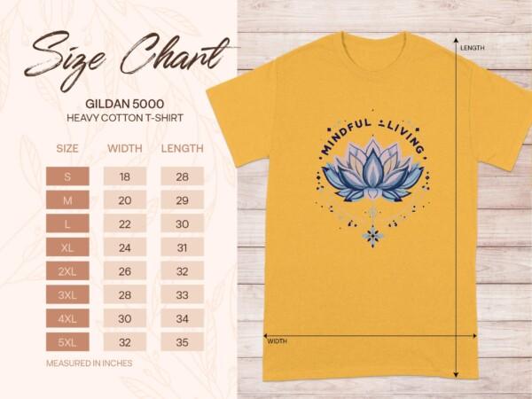 Mindful Living Lotus Design Motivational T-Shirts - Image 9