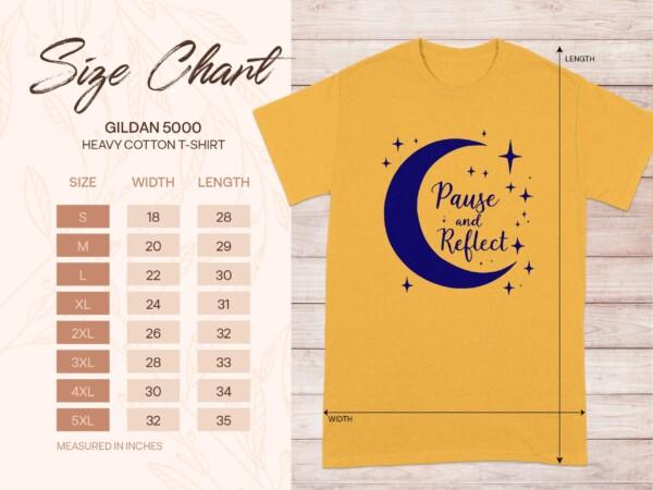 Pause and Reflect Inspirational Moon Design T-Shirts - Image 9