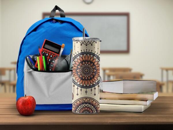 Feathers and Dreamcatcher Design, Eco-Friendly Reusable Tumbler - Image 3