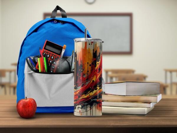 Vibrant and Colourful Abstract Art Design, Eco-Friendly Reusable Tumbler - Image 3