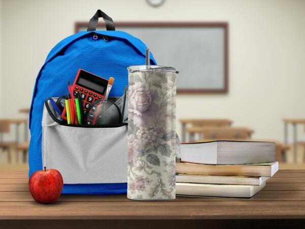Elegant Floral Design, Eco-Friendly Reusable Tumbler - Image 3