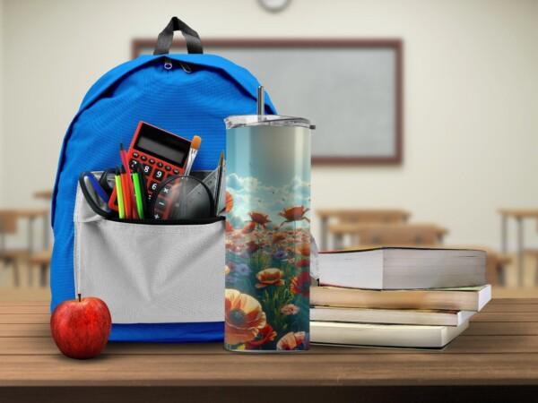Vibrant Poppy Meadow Tumbler, Eco-Friendly Reusable Tumbler - Image 3