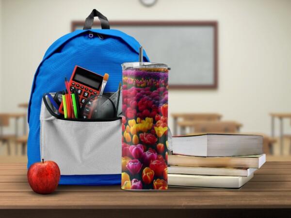 Vibrant Tulip Meadow Tumbler, Eco-Friendly Reusable Tumbler - Image 3