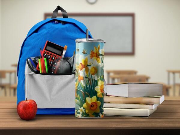 Bright Daffodils Tumbler, Eco-Friendly Reusable Tumbler - Image 3