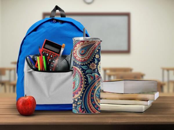 Elegant Paisley Design, Eco-Friendly Reusable Tumbler - Image 3