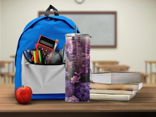 Beautiful Lavender Flower Tumbler, Eco-Friendly Reusable Tumbler - Image 3