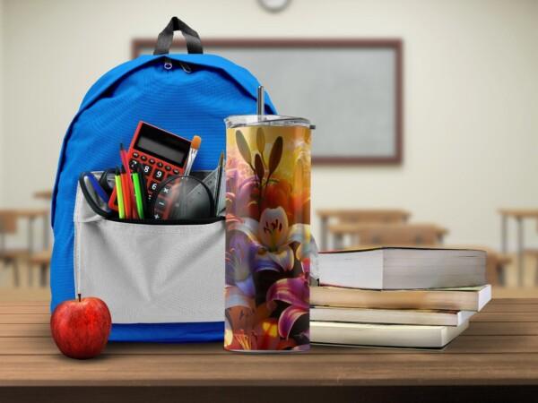 Colourful Lily Flower Tumbler, Eco-Friendly Reusable Tumbler - Image 3