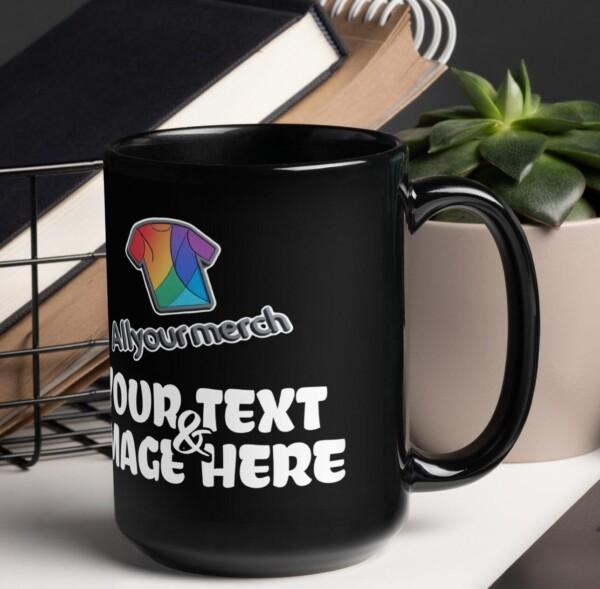 Custom Design 15oz Black Mug