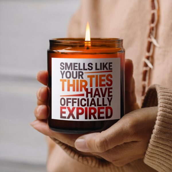 Celebrate Thirties Expiry with Unique, Amber Jar Scented Candles, 2 Sizes - Image 6