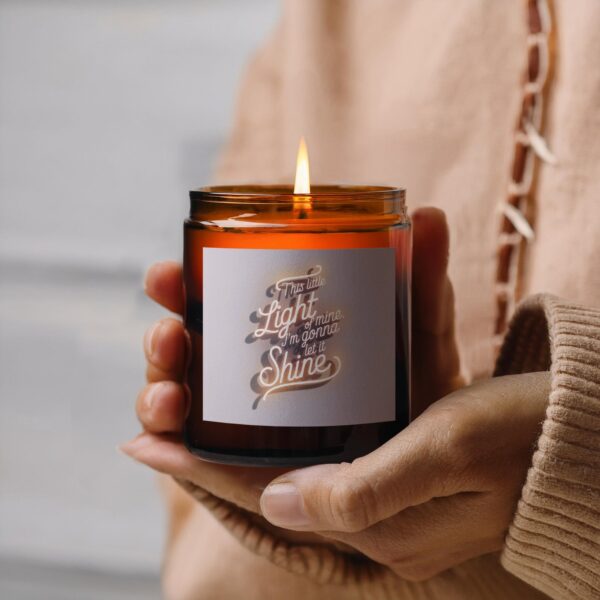 This Little Light of Mine I'm Gonna Let It Shine, Amber Jar Scented Candles, 2 Sizes - Image 3